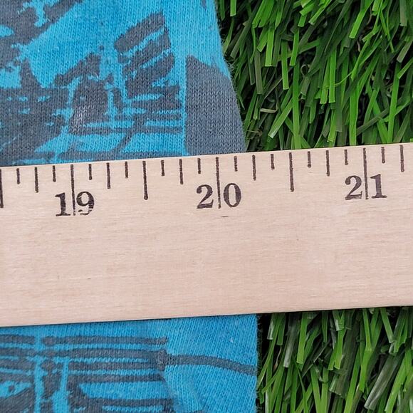 Vintage Y2K Ocean-Blue Cropped Shirt Medium 20x24 Blue Surfer - Picture 5 of 11